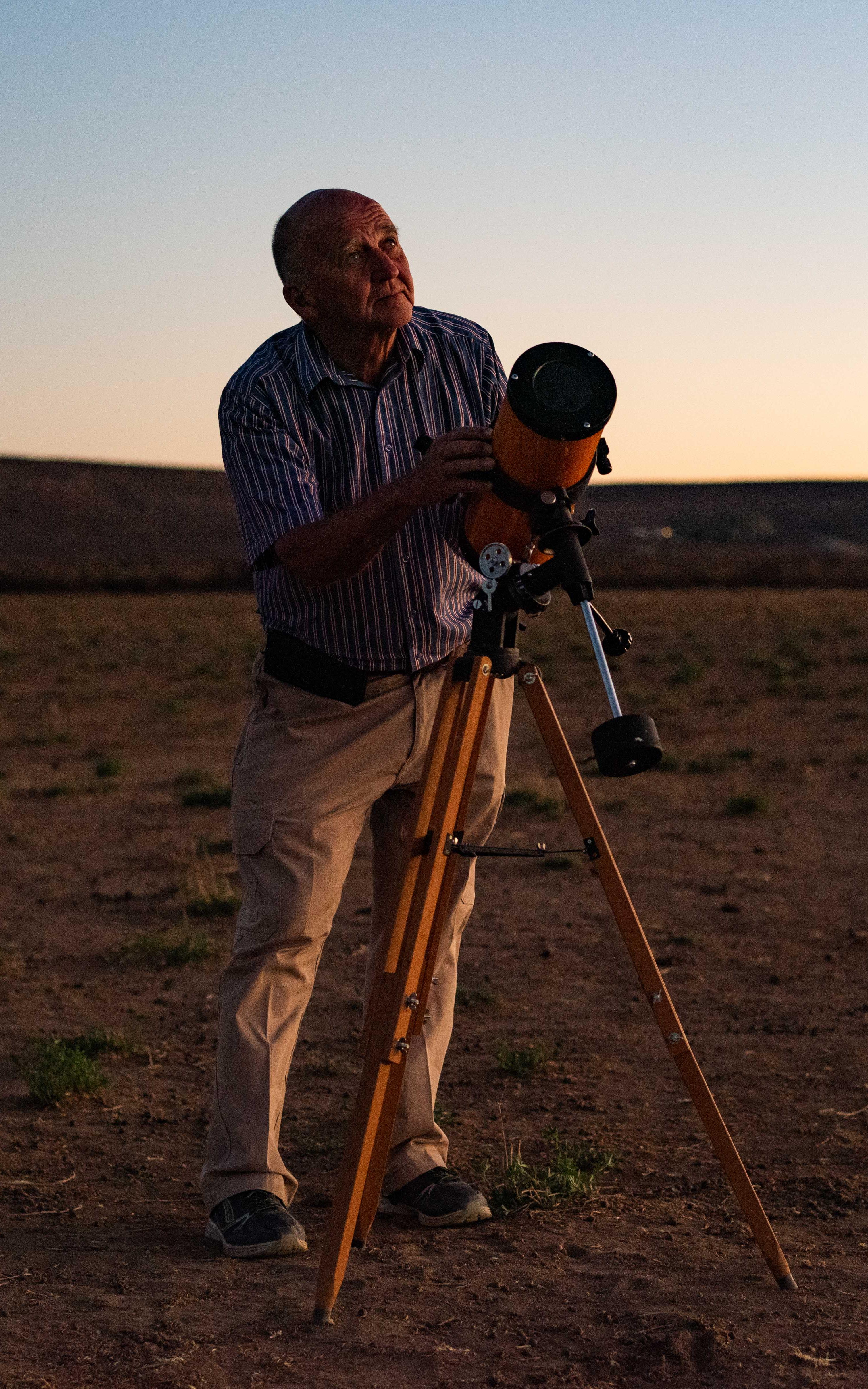 Man busy stargazing
