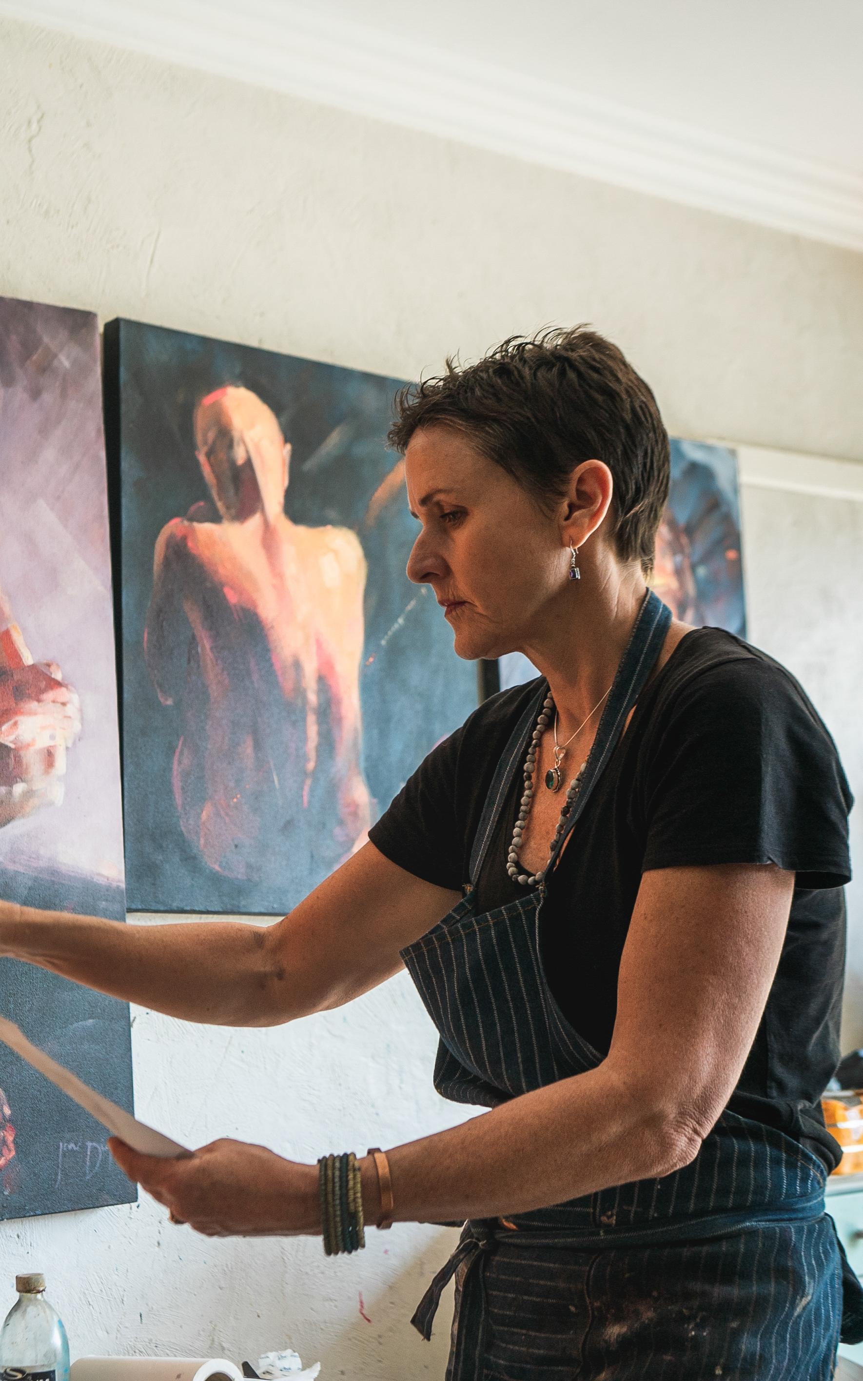 Woman painting. 