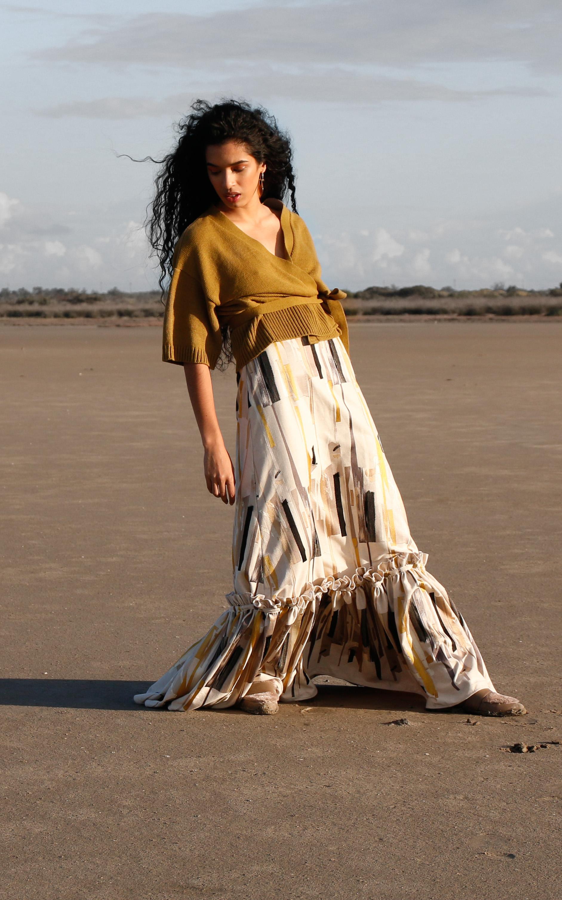 Woman posing in desert