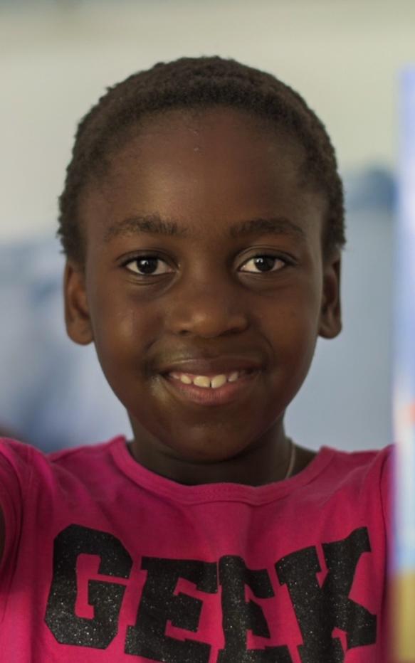 Black kid smiling