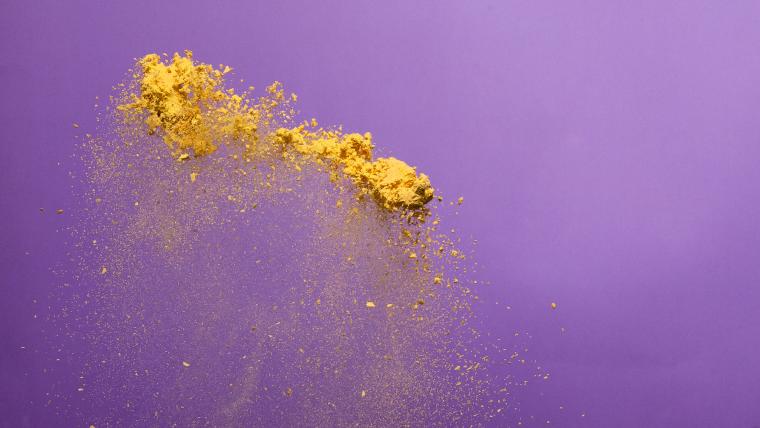 yellow powder in the air. 