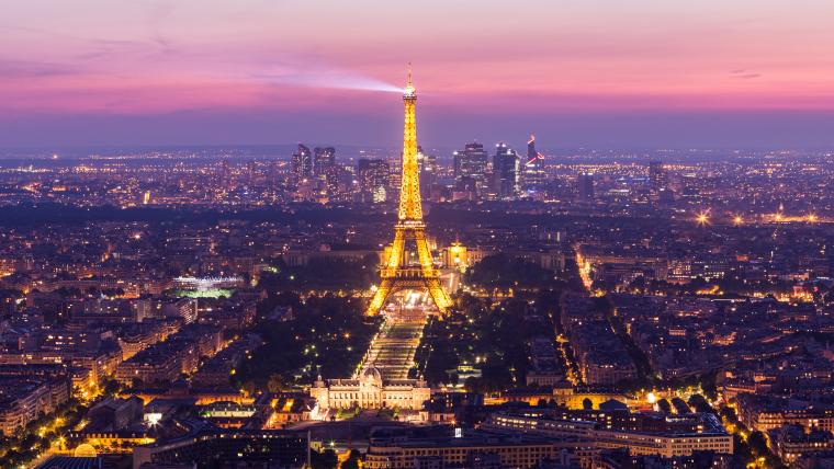 Beautiful News - Aerial shot of Paris in twilight